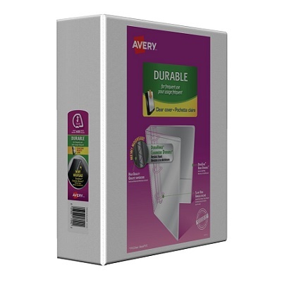 Binder-Overlay, Durable 3" Slant D-Ring, White