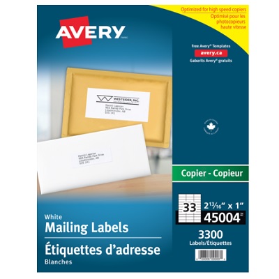 Labels-Address 2-13/16X1 White 3300/Box