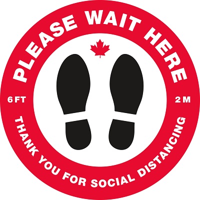 Sign-Social Distancing Floor Sticker 10.5" 5/Pack