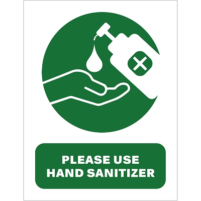 Sign-Please Use Hand Sanitizer 8.5X11, English 5/Pack
