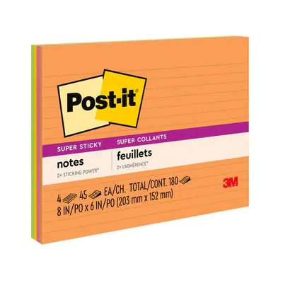 Notes-Post-It, Super Sticky Meeting 8X6 Energy Boost