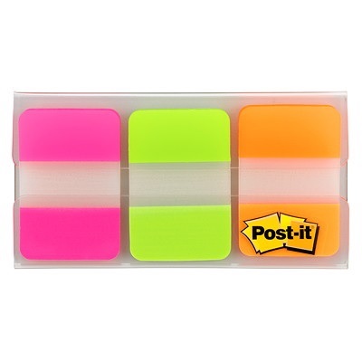 Index Tabs-Post It 1" 22 Each Of Pink, Green, & Orange