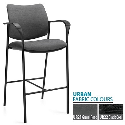 Stool-Sidero Counter Height With Arms, Urban Black Coal