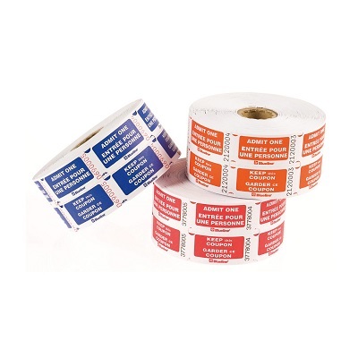 Tickets-Admit One With Coupon, Bilingual 1M/Roll (Da1Cf.As)