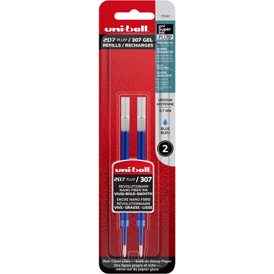 Pen Refill-Uniball 207 Gel Plus 0.7Mm, Blue 2/Pack