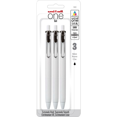 Pen-Retractable, Uni-Ball One Gel, 0.7Mm Black 3-Pack