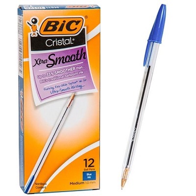 Pen-Stick, Cristal Ballpoint, Medium Blue -Ms11C