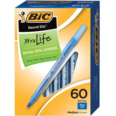 Pen-Stick, Round Stic Ballpoint, Medium Blue, 60/Box -Gsm609