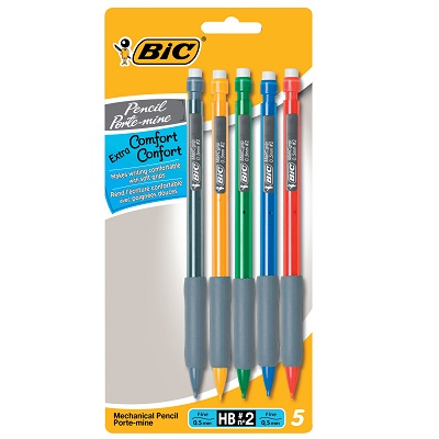 Pencil-Mechanical Bic Matic Grip 0.5Mm 5-Pack -Mpfgp51