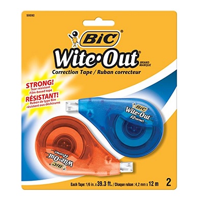 Correction Tape-Wite-Out Ez Correct, 2/Pack -Wotapp21
