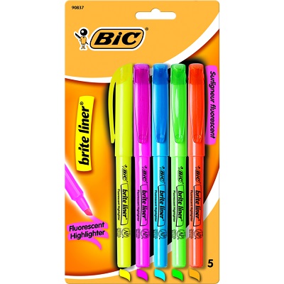 Highlighter-Brite Liner 5 Assorted -Blp51W