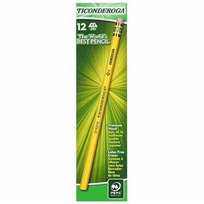 Pencil-Ticonderoga Tipped, Black Lead, 2H Extra Hard