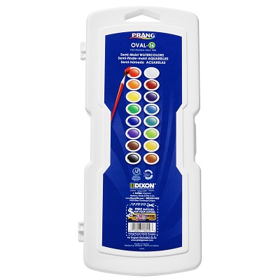 Paint Set-Watercolour 16 Pan Oval Colours With #9 Brush