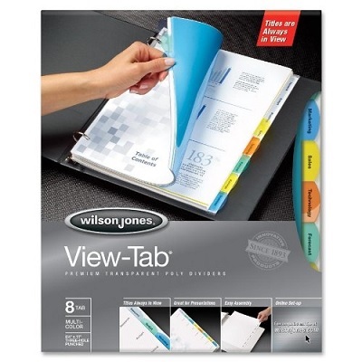 Index-View Tab Poly, 8 Assorted Colours