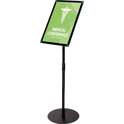 Sign Stand-Telescoping Floor Stand 11" X 17" Black