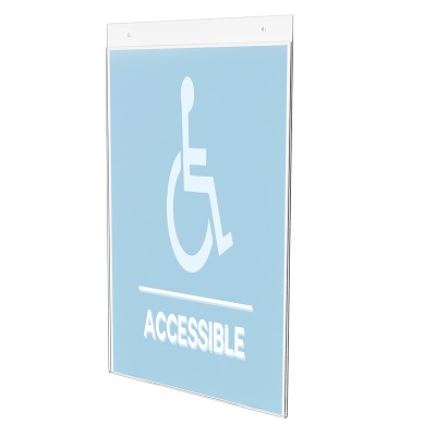 Sign Holder-Wall, 11Wx17H Portrait, Clear