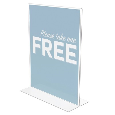 Sign Holder-Stand Up, 8.5X11 Portrait, Clear