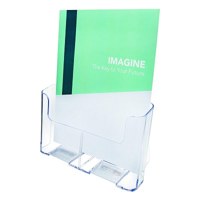 Literature Holder-Magazine Wall/Desk 1 Pocket Clear