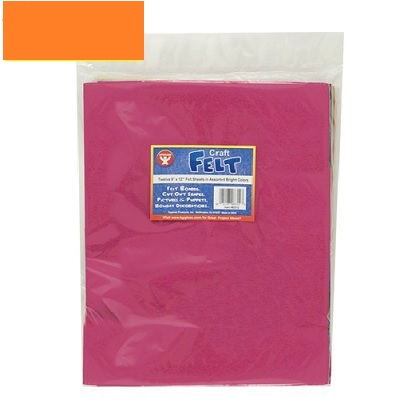 Felt Sheets-9X12" Orange, 12/Pack