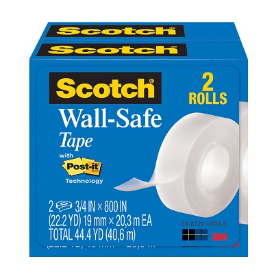 Tape-Wall-Safe, 19Mmx20M Boxed, 2/Pack