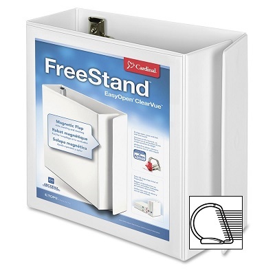 Binder-Free Stand, Overlay 5" Slant-D, White