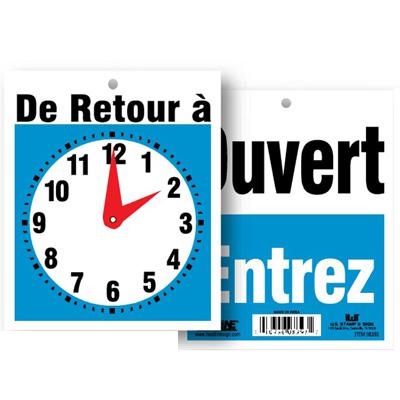 Sign-Will Return Clock 5"X6" French