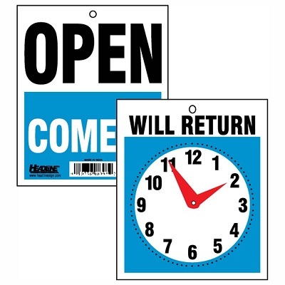 Sign-Will Return Clock 5" X6" English