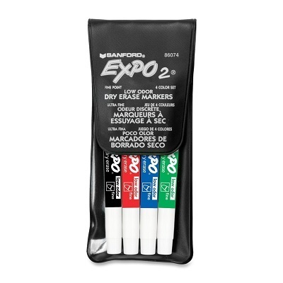 Marker Set-Dry Erase, Expo Low Odour, Fine 4-Colour -86074