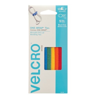 Velcro Straps-8" X 1/2" Adjustable, 5 Assorted