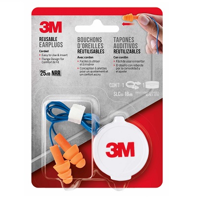 Ear Plugs-Tekk Corded Reusable, 1 Pair/Pack