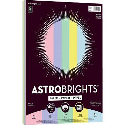 Paper-Astrobrights Pastel Letter 20Lb 5 Colour Assorted