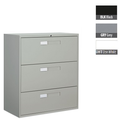 File Cabinet-Lateral 9300 Fixed, 3 Drawer, Designer White