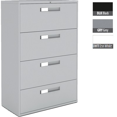 File Cabinet-Lateral 9300 Fixed, 4 Drawer, Grey