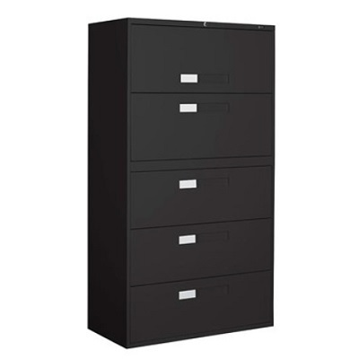 File Cabinet-Lateral 9300 Fixed, 5 Drawer, Black
