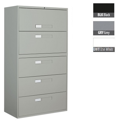 File Cabinet-Lateral 9300 Fixed, 5 Drawer, Designer White