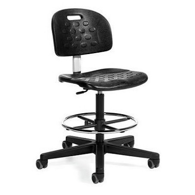 Chair-Task/Drafting Minotaur Low Back, Black Polyurethane