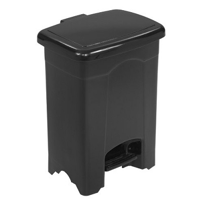 Wastebasket-Step-On Plastic, 4 Gal. Black