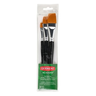 Paint Brush Set-Derwent Academy, 3 Wash Assorted