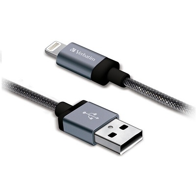 Cable-Verbatim, Lightning To Usb, 47" Braided Black
