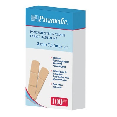 Bandages-Paramedic Fabric, Regular 3/4"X3" 100/Pack