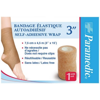 Bandage-Paramedic Elastic Wrap 3"X15' Self-Adhering