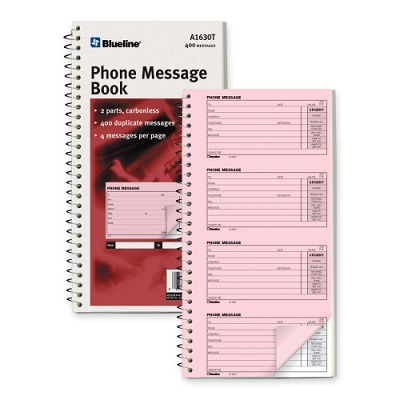 Message Book-11X5-11/16 Ncr 400 Messages, Duplicate English
