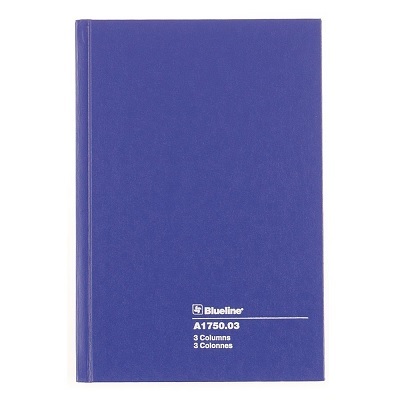 Account Book-Hard, 100 Page Green 8.25X5-5/8 3 Column