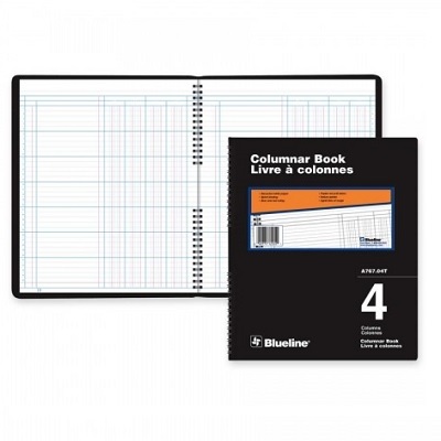 Columnar Book-Wire, 80 Page White 12X10 4 Column