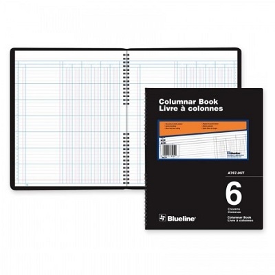 Columnar Book-Wire, 80 Page White 12X10 6 Column