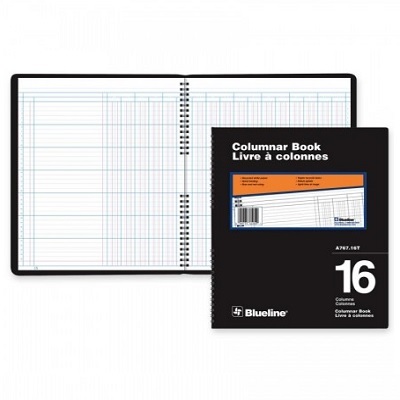 Columnar Book-Wire, 80 Page White 12X10 16 Column