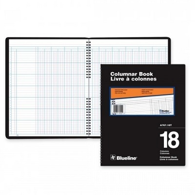 Columnar Book-Wire, 80 Page White 12X10 18 Column