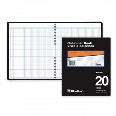 Columnar Book-Wire, 80 Page White 12X10 20 Column