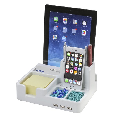 Desk Organizer-Docking Station, White