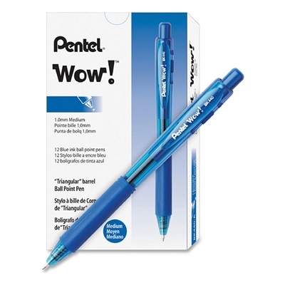 Pen-Retractable Ballpoint, Wow 1.0Mm Blue,12/pk